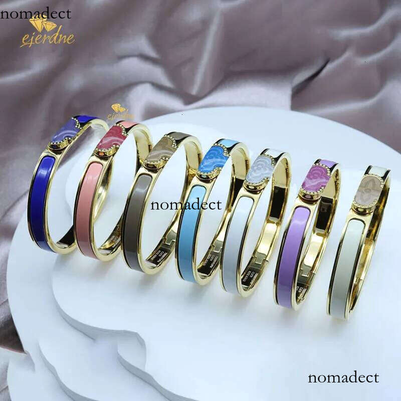 Custom Glod Clover Bangle Gradient Colors Titanium Steel Bracelet non fading high quality classics designer jewelry sier bracelets for Unisex Lovers g