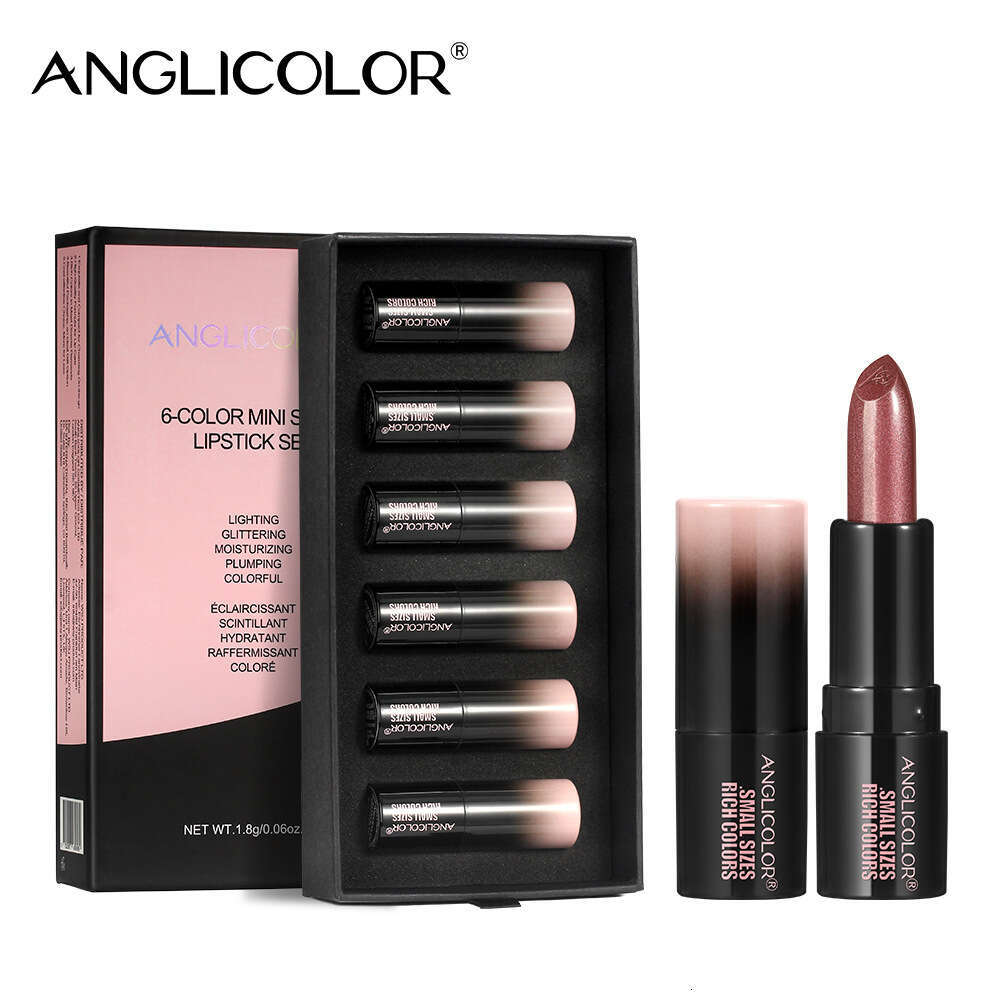 Makeup Pearlescent Set 6-Pack Waterproof Fine Shimmer Non-Stick Cup Lipstick Kit Free shipping