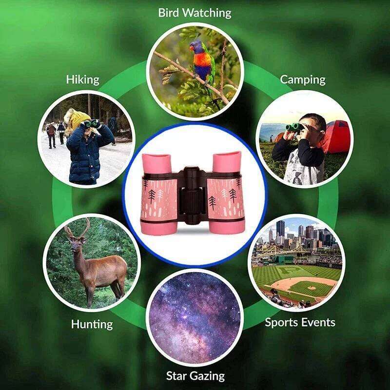 Rubber Xmm Children S Binocular Educational Folding Outdoor Birding Optical Telescope For Camping