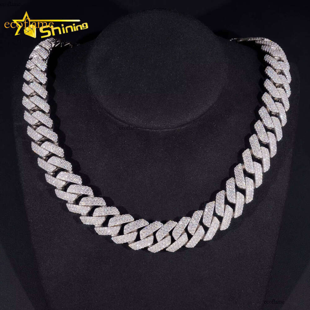 Sterling Sier Fine Pendant Necklace Bracelet Iced Out Vvs Moissanite Hip Hop Jewelry Cuban Link Chain