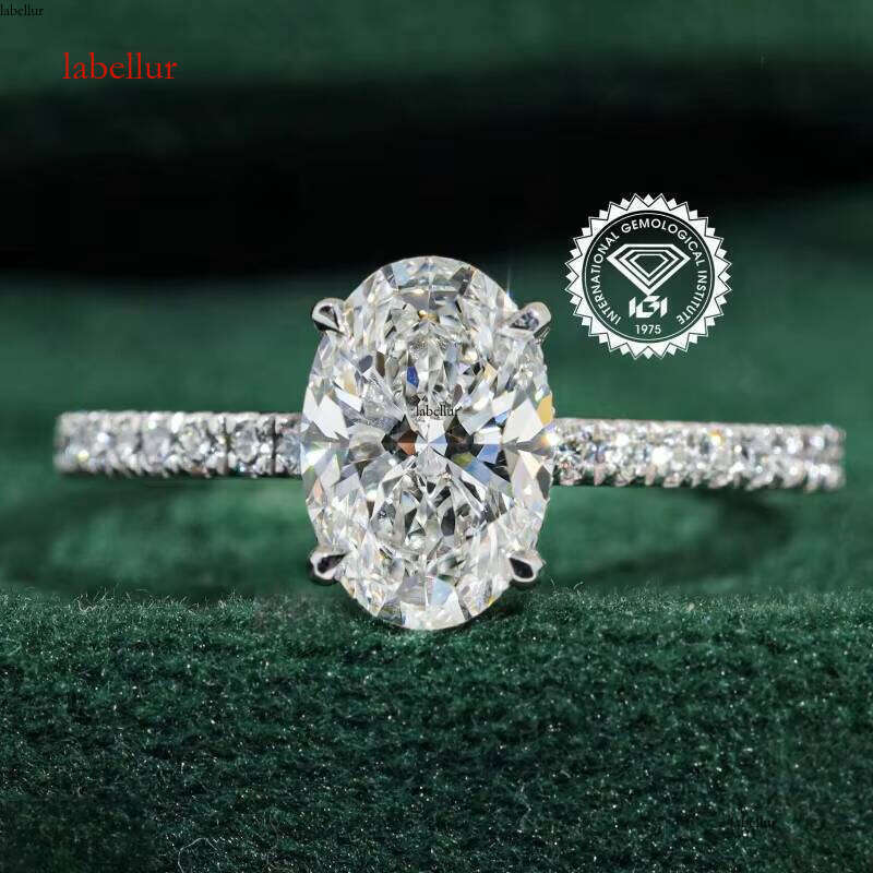 GIA IGI Certified Lab Grown Dia Ring CVD HPHT 0.5ct to 5ct for Men Women Engagement Wedding Customized 14k Solid Gold