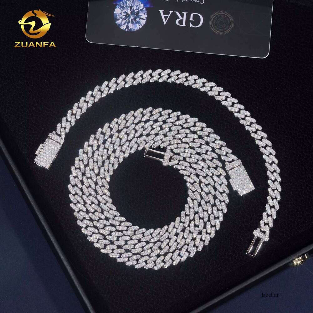 6Mm Hip Hop Jewelry Necklace Iced Out Sterling Sier VVS Moissanite Cuban Link Bracelet