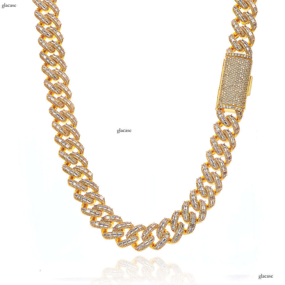 18mm Hip-Hop Cuban Chain High-End Jewelry Mixed Moissanite chain Men's Necklace Accessories