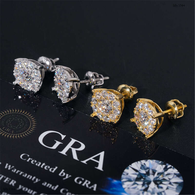 ICED OUT Classic Versatile Moissanite Stud EarringIced Out VVS Full Dia Exclusive Wuzhou