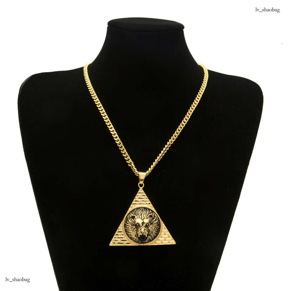 New Cool Lion Head Tag Gold Plated Sterling Silver Pendant Hip Hop Jewelry
