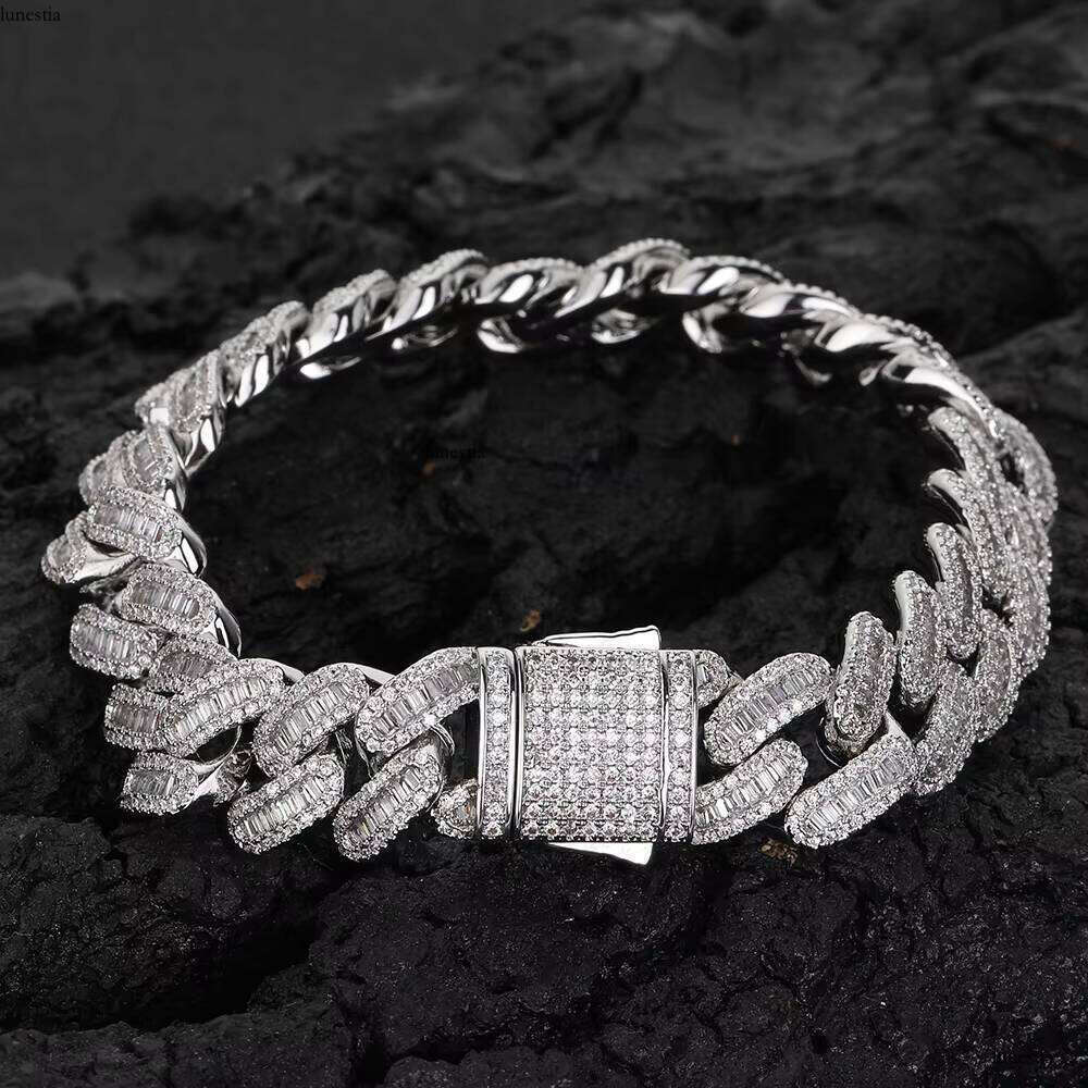 Hip Hop Jewelry Gold Plated Iced Out Chain Micro Pave Shiny Dia Cuban Link Bracelet for Women