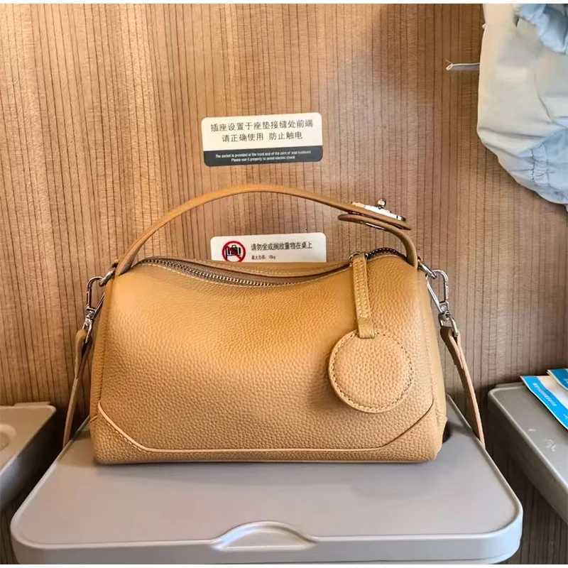 Luxury Womens Bag Genuine Leather Small Square Bag Ladies Boston Handbag Retro Versatile Commuter Crossbody Bag Clutch Tote Z250809