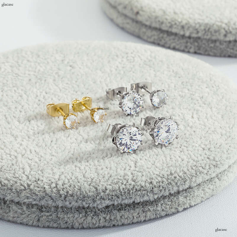 0.1 ct-2 ct Sier Inlaid Moissanite Flower Snowflake Stud Earrings