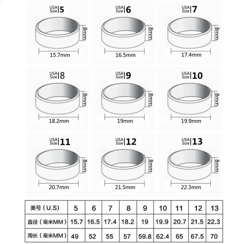6MM Zircon Ceramic Ring For Women Finger jewelry Accessories Black White Color US Size 6-9 waterproof Anti-fading 250805