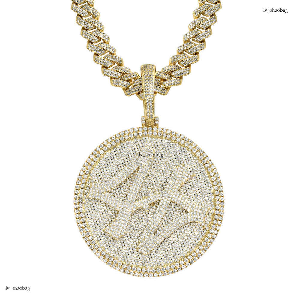 Necklace for Men 44 Rotatable Large Turntable Heavy Craft Micro-inlaid Moissanite chain Solid Trendy Men's Hip-hop Pendant
