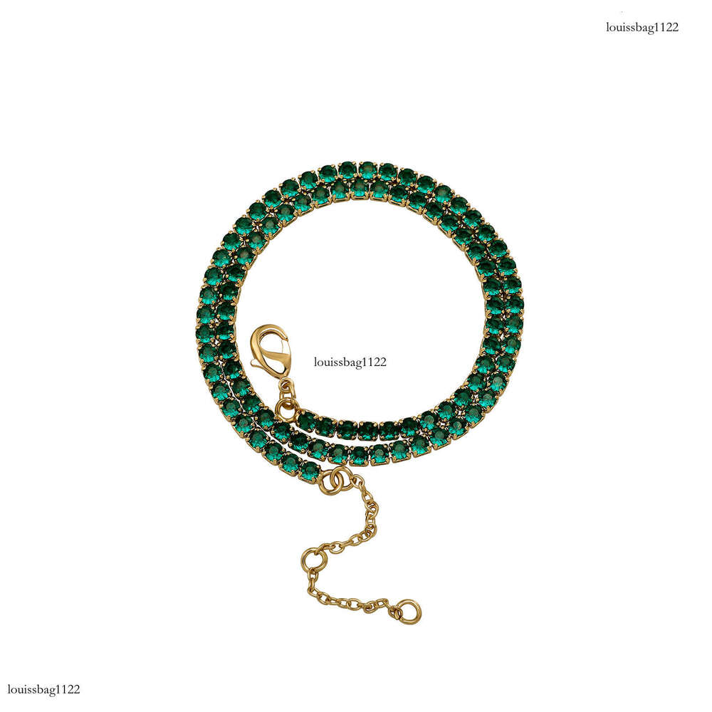 New Colorful Tennis Chain Hip-Hop Full Dia Necklace Spring Clasp Jewelry