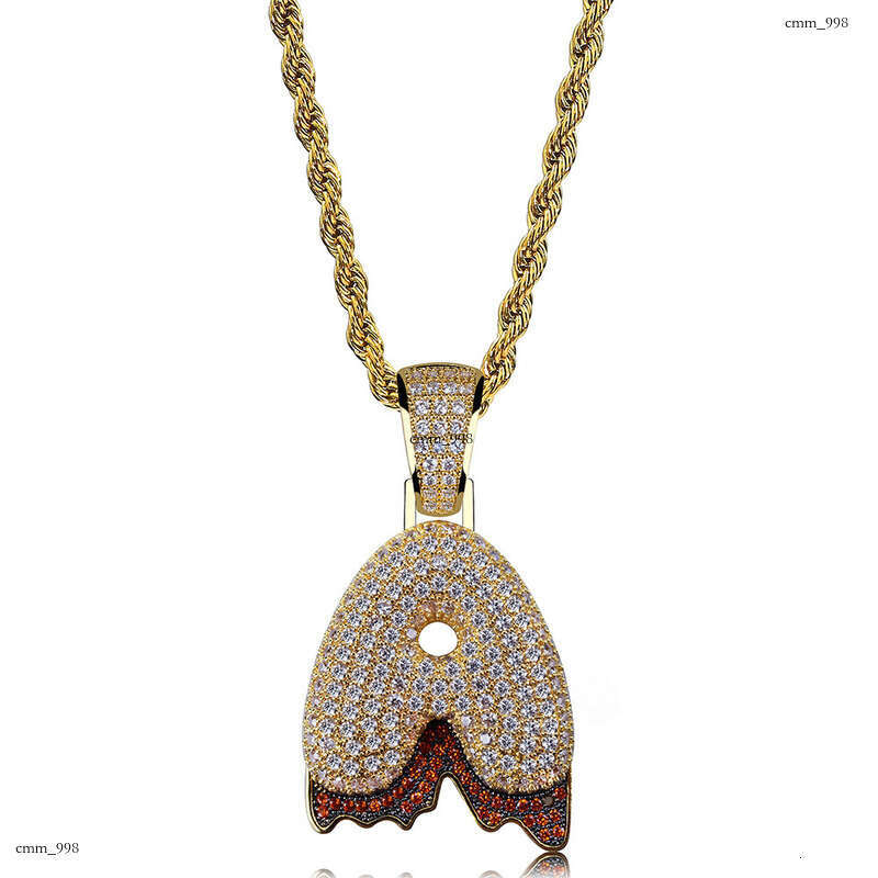 Hip Hop Personality Lava Rock English Letter Pendant DIY Splicing Micro Pave Moissanite chain Men's Trendy Necklace