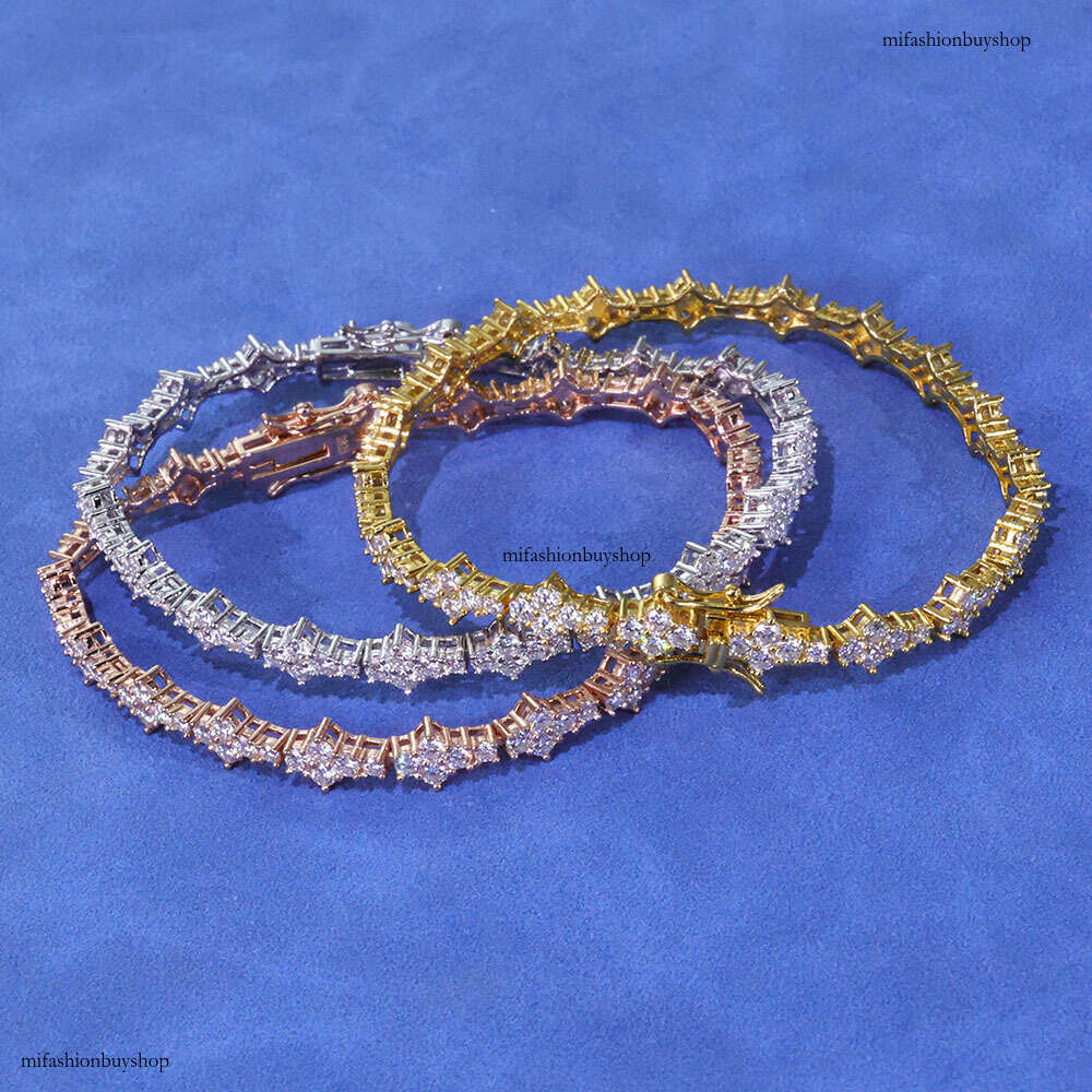 Hip Hop 6.5mm Buckle Airplane Tennis Chain Trendy Jewelry Bracelet Simple Versatile Accessory