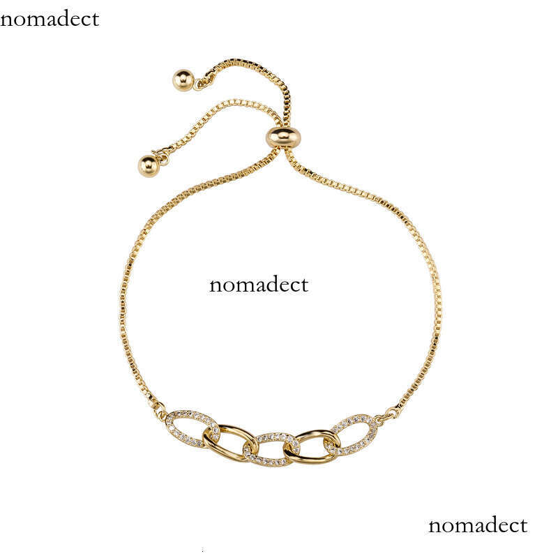 INS Style Inlaid Fashion Women's Individually Wrapped Geometric Adjustable Length Bracelet Gold Australia