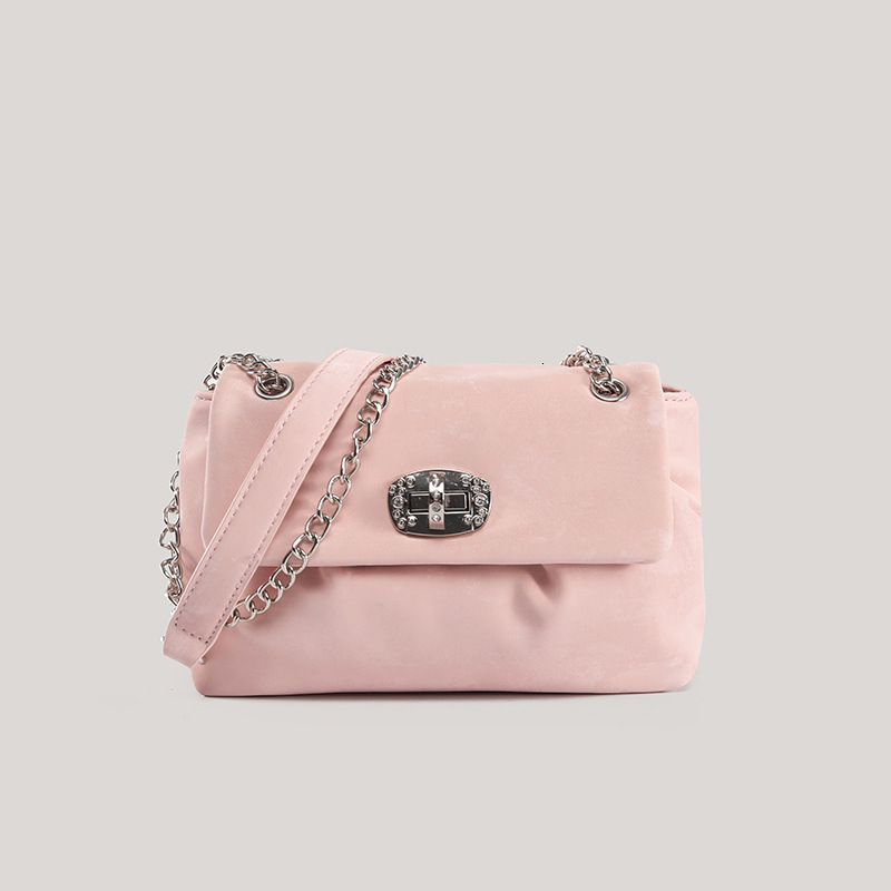 Korean Sweet Rich Girl Style Small Square 2025 New Niche Chain High-end Pleated Single Shoulder Crossbody Bag ddmymoon