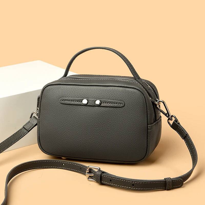 Women Solid Color Cow Bags 100% Genuine Leather Small Shoulder Crossbody Bag Female Design Purse and Handbags Sac