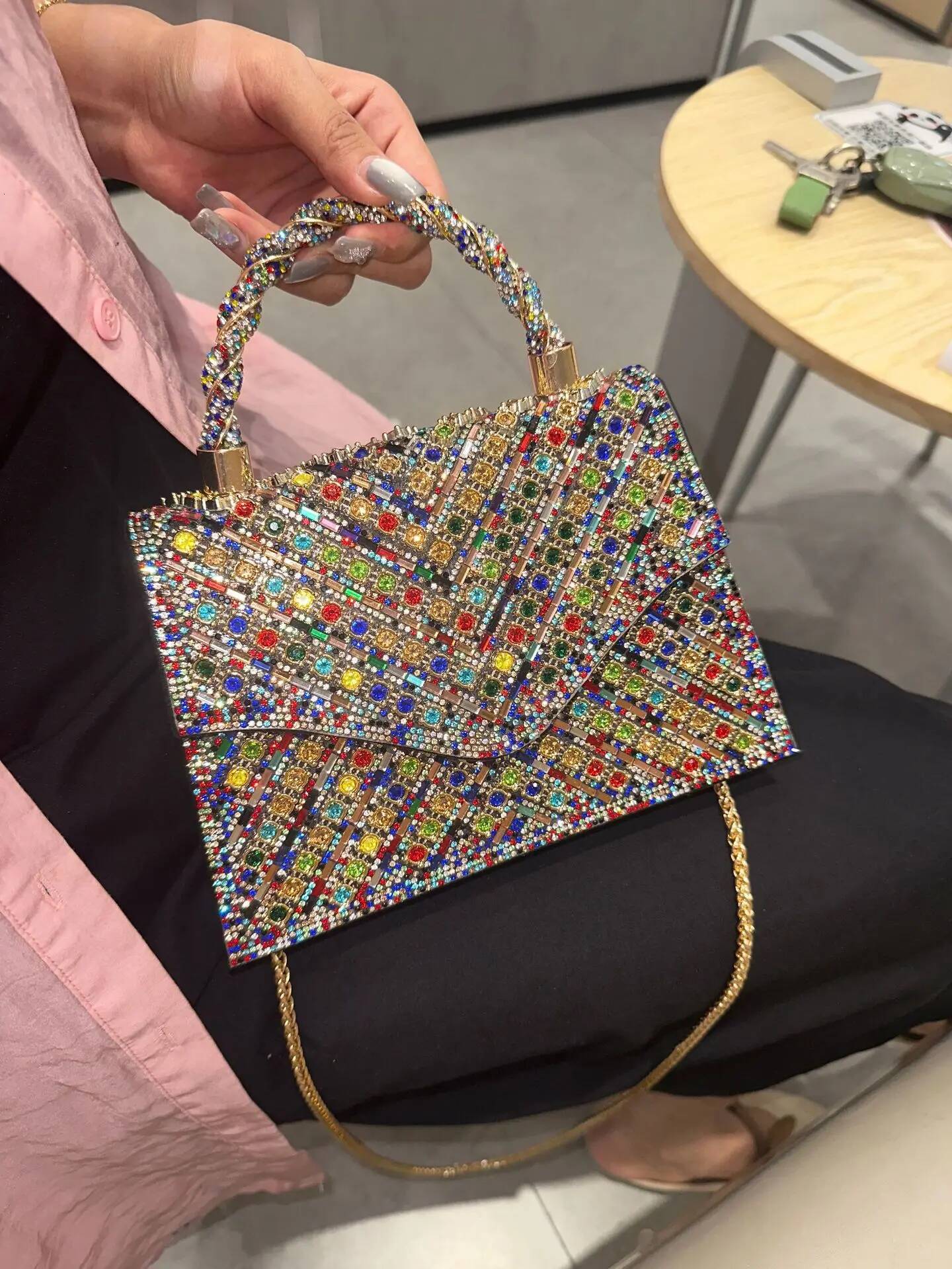 JIOMAY Purses 2024 Elegant Fashion Evening Bag Glamorous Rhinestone Party Bags Portable Handbags for Women