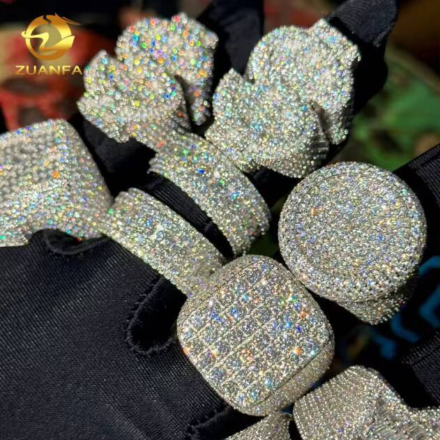 GRA Certificate Multiple Options Custom Iced Out Hip Hop VVS Moissanite Men Ring 925 Silver Rings Diamond Jewelry Dollar Ring