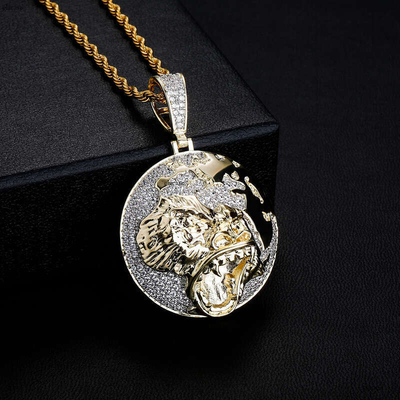 Hip Hop Rap Necklace Jewelry Full Moissanite chain Personality Exaggerated Fashion Pendant Accessories for Men and Women