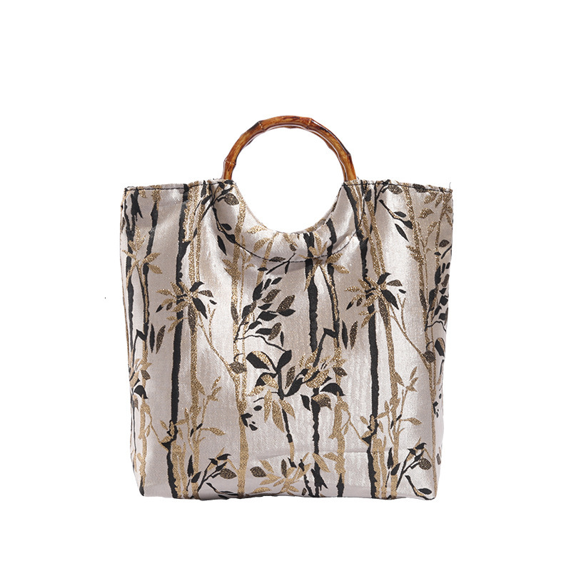 New Chinese Style Ink Series Forest Handbag Casual Niche Bamboo Handle Bag ddmymoon
