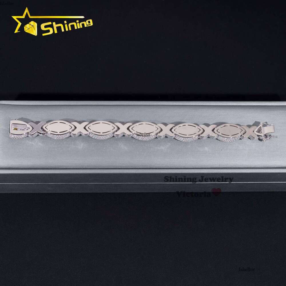 Trending Product Devil's Jewelry Shiny Marquise Snake Sier 12mm VVS Moissanite Cuban Link Evil Eye Bracelet