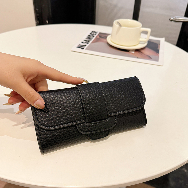 2025 New Luxury Bag Women's Long Wallet Korean Fashion Lychee Pattern Wallet Designer Bag Cross-border Wholesale Large Capacity Card Holder
