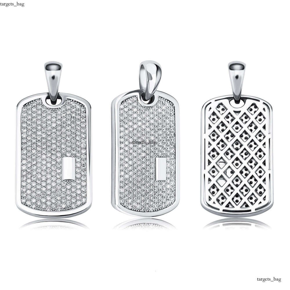 Hip Hop Jewelry Full Dia Pendant DIY Engraving Dog Tag Necklace Gold Australia