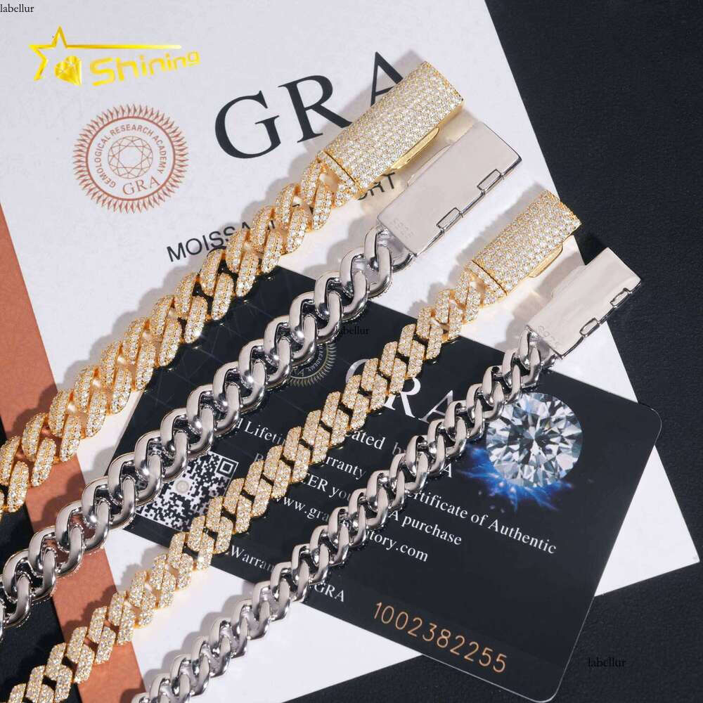 Hip-Hop Men's Pure Sier 8mm 10mm 2 Rows Iced Silicone Cuban Bracelet