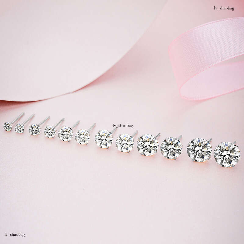 for Women Colorful Zircon Fashion Four-Prong Sier Crystal Shiny Earrings