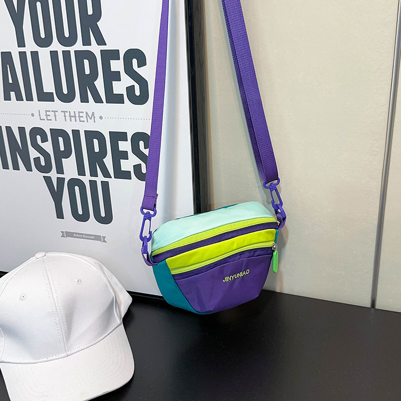 Fashion Dopamine Color-block Crossbody Small Bag Korean Style Luxury Bag Single Shoulder Outdoor 2025 Summer New Designer Bag Simple Trendy Crossbody 