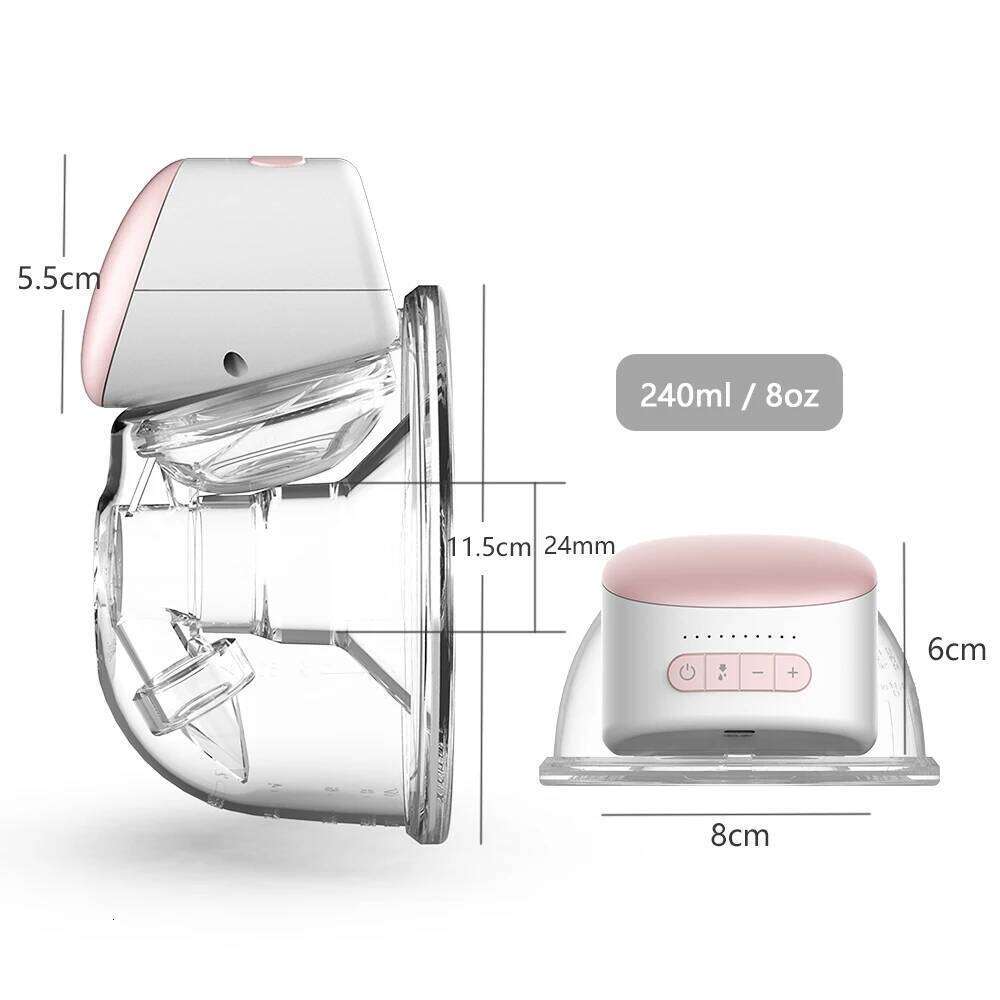 Homesen Breast Pump Hands Electric Single Portable Wearable Cup 8Oz/ 240Ml Bpa Free 3 Modes 10 Suction Levels Comf