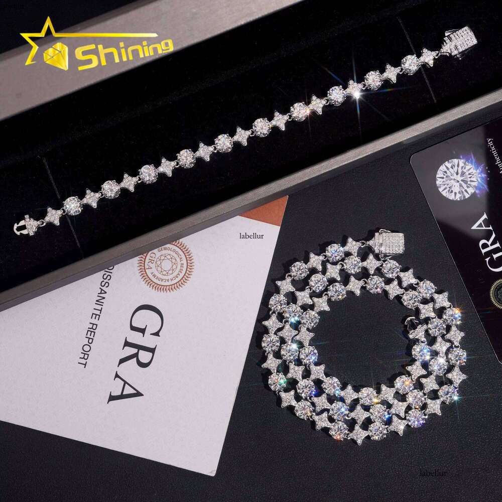 New Design Sterling Sier Gold Plated VVS Moissanite Pass Dia Test Sparkling Bracelet