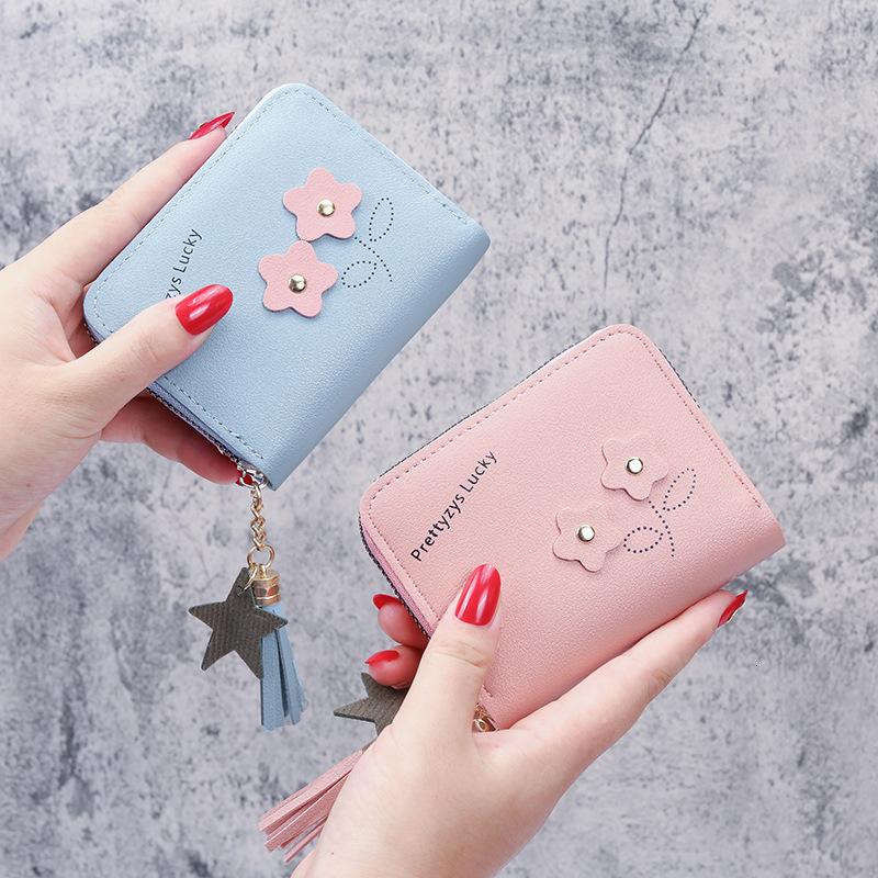 2025 Short Wallet For Women Zipper Coin Purse Cute Flower Korean Style Luxury Bag New Mini Fresh Coin Purse