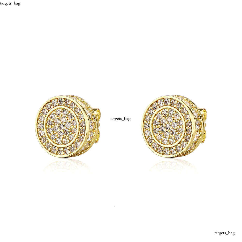 Hip Hop Black for Men Full Zircon Micro Pave Trendy Gold Plated Personality Earrings