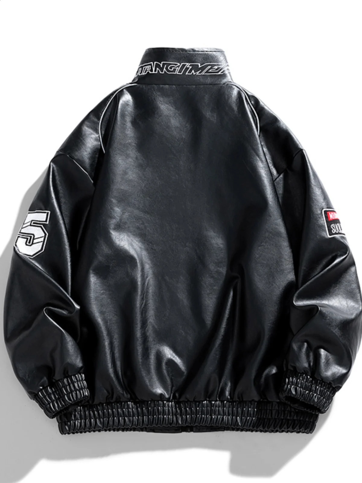 Mens Leather Jacket Pu Letter Embroidery Motorcycle Jacket Retro Hip Hop Windbreaker Biker Coat Street Fashion Black White Green 250809