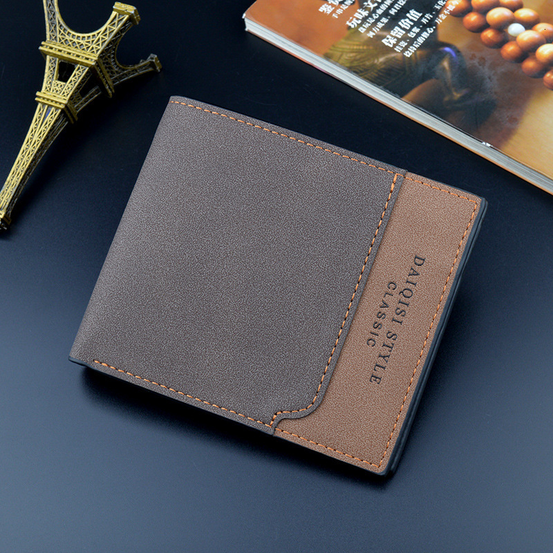 New Men's Wallet Designer Bag Luxury Bag Short Style Fashion Color-block Thin Matte Large Capacity Zipper Horizontal Soft Leather Wallet