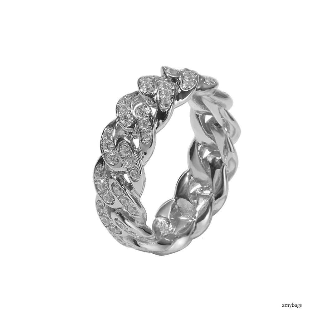 Hip Hop Boy Hot Selling Ins Real Platinum Plated Cuban Fashion Men's Light Luxury Ring