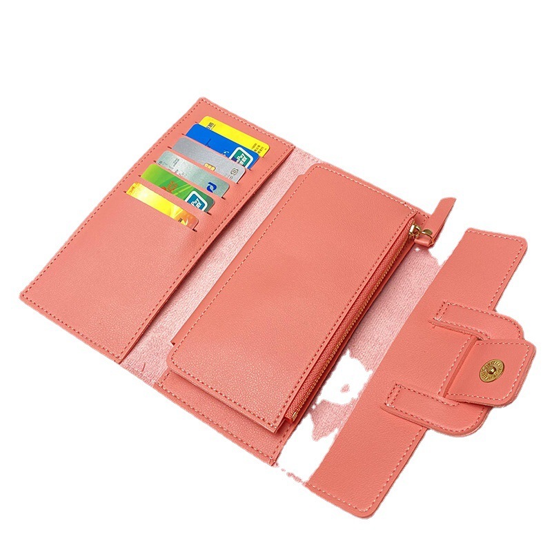 New Women's Wallet Luxury Bag Korean Style Trendy Fashion Lychee Pattern Zipper Wallet Candy Color Wholesale Multifunctional Clutch