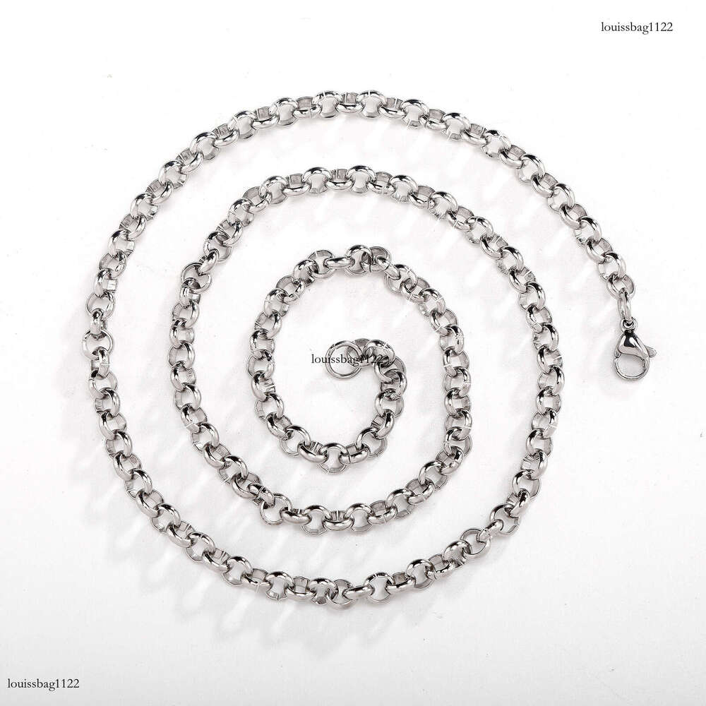 Sterling Silver O-Shaped Cross 5MM Interlocking Wide Men's Punk Style Necklace Bracelet Chain