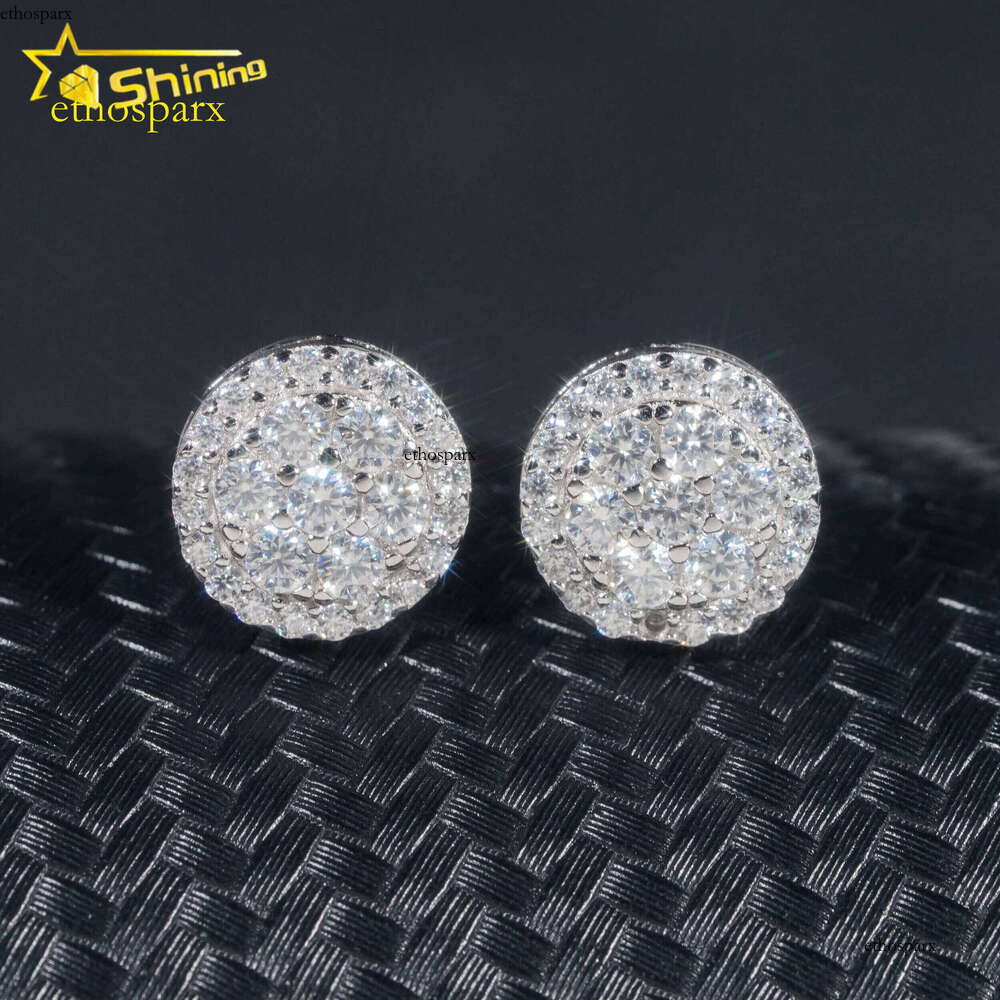 Gra Certificate Pass Dia Tester Iced Out Hip Hop Jewelry Popular Sterling Sier VVS Moissanite Stud Earrings