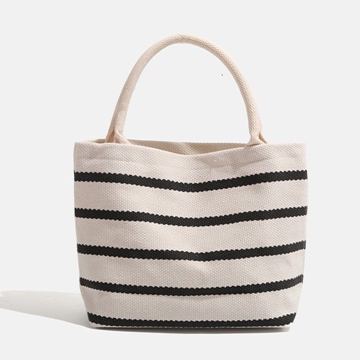 Handheld Shopping Korean Fashion Simple Striped Bag for Women ddmymoon