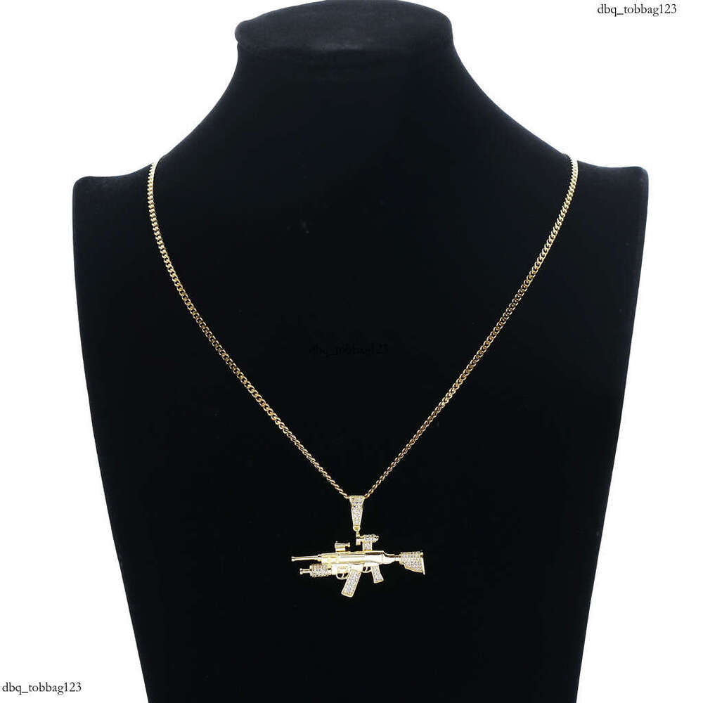 Trendy Jewelry Sniper Rifle Men's Hip-Hop Pendant Sterling Silver Micro-Inlaid Moissanite chain Cool Gun
