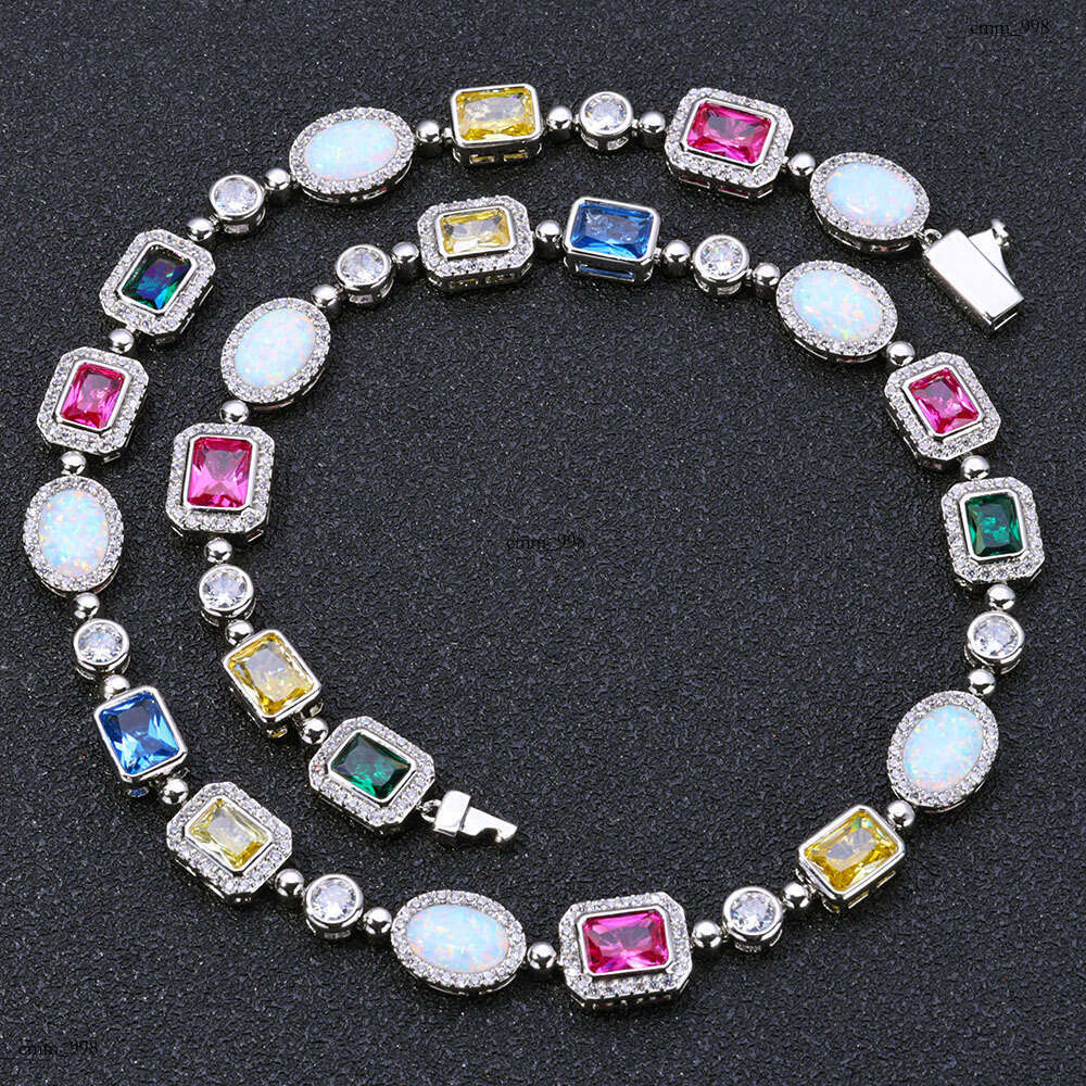 Hip Hop Colorful Women's Necklace Jewelry High-end Moissanite chain Clavicle Chain