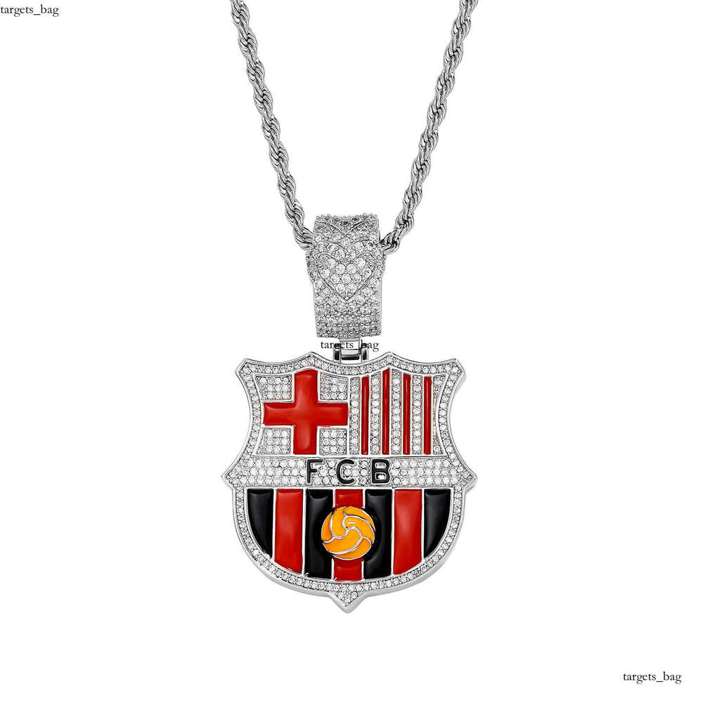 INS Hip-Hop Football Badge Pendant Colorful Enamel Fan Commemorative Necklace