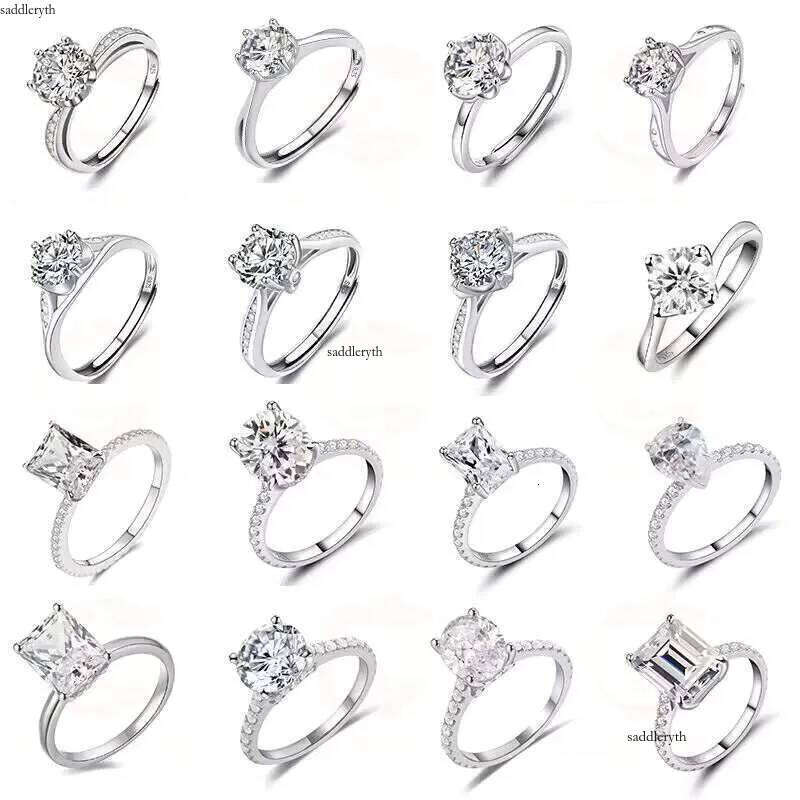 49 Styles Fancy Cut Hip Hop Jewelry Engagement Rings Sterling Sier Iced Out Moissanite Dia Ring 15 5a