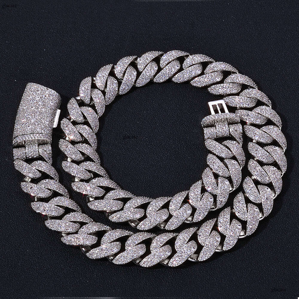 Hip Hop 22mmIced Out VVS Moissanite Bubble Cuban Chain High Quality Jewelry Men's Necklace