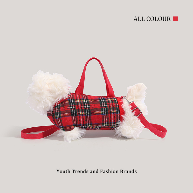 Cute Plush Puppy Niche Super Popular Outing Handheld Crossbody Fashionable Shoulder Bag ddmymoon