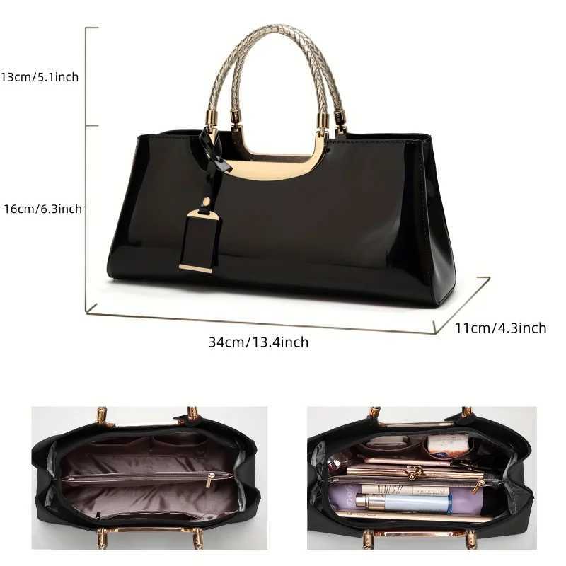 Elegant Ladies Evening Handbag - Shoulder Bag Patent Leather Glossy Leather PU Leather Crossbody Bag Z250809