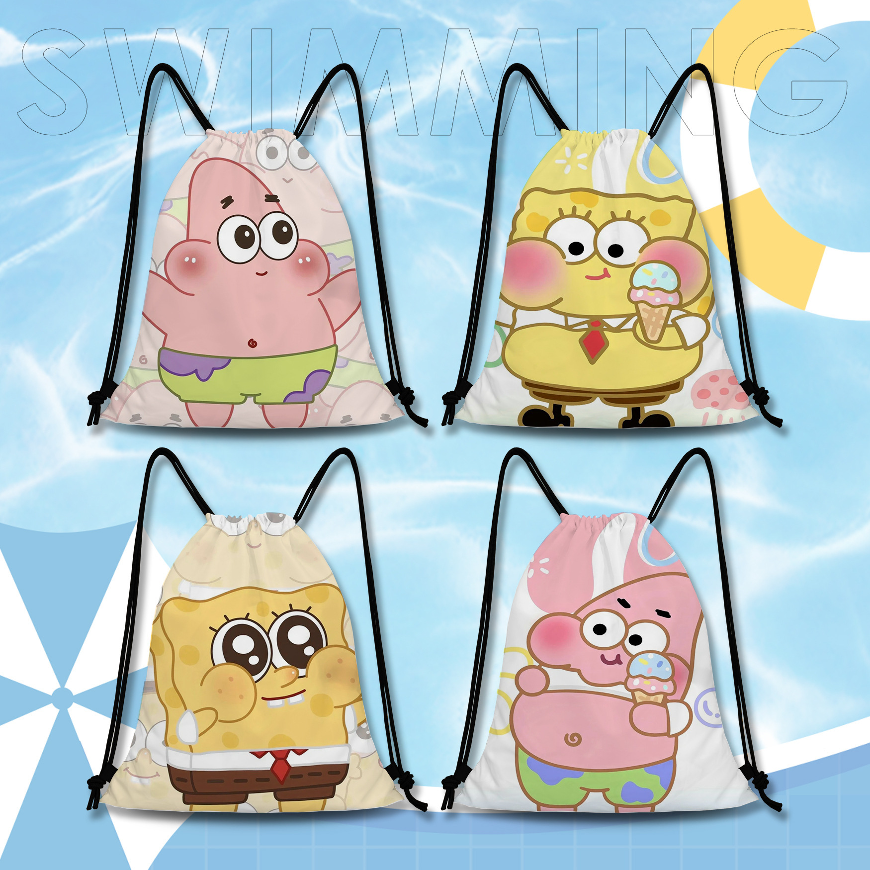 New Free Shipping Cute Sponge Baby Swimming Storage Bag Designer, Large Capacity Dry Wet Separation Waterproof Portable Luxury Children's Swimmin