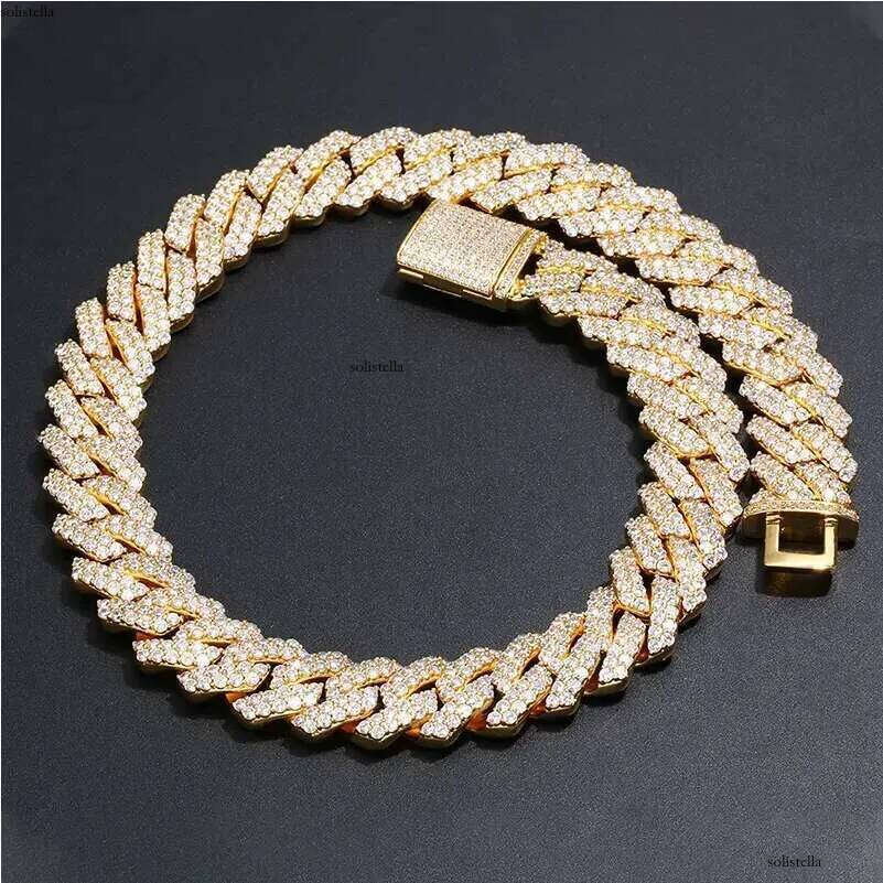 Vvs Moissanite Bracelet Hip Hop Jewelry Iced Out Cuban Link Chain Sier Full Dia Gold Plated